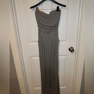 Strapless gray jumpsuit